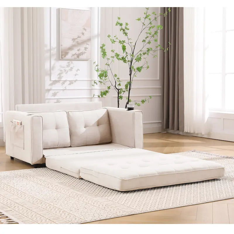 Canapé-lit futon rembourré 3-en-1 convertible