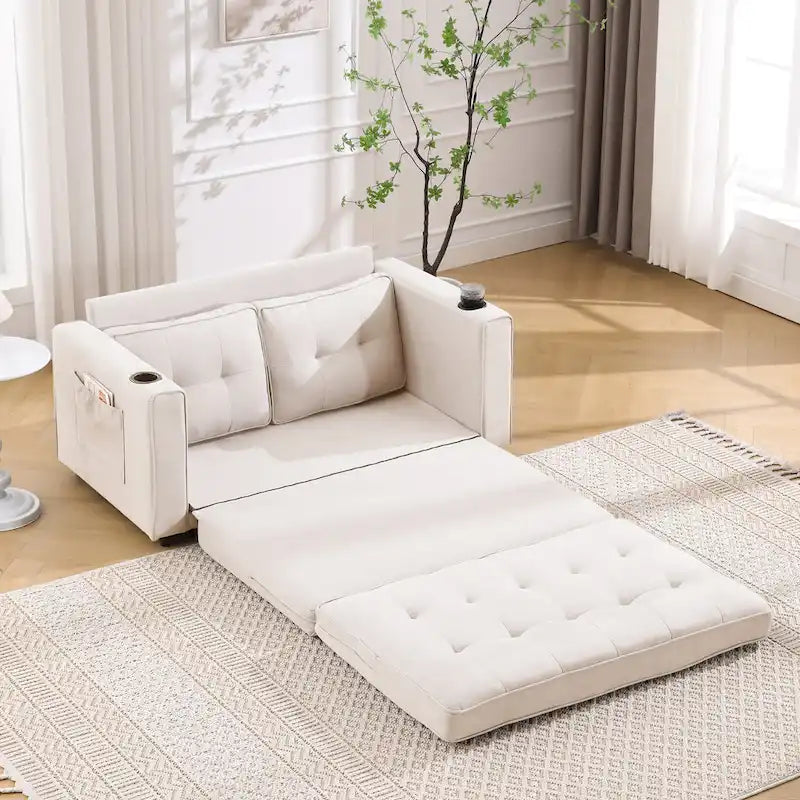 Canapé-lit futon rembourré 3-en-1 convertible