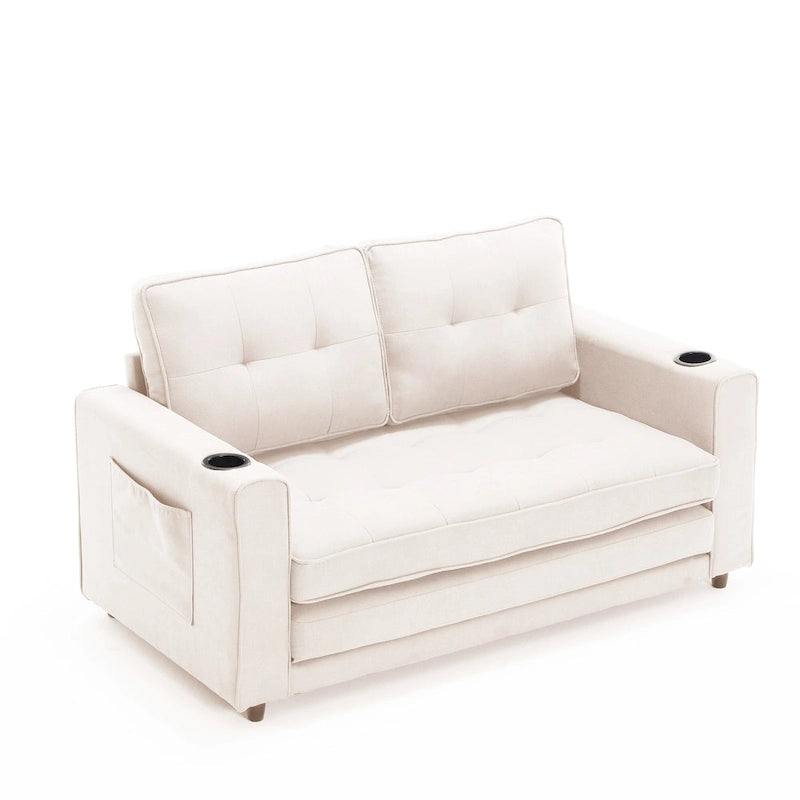 Canapé-lit futon rembourré 3-en-1 convertible