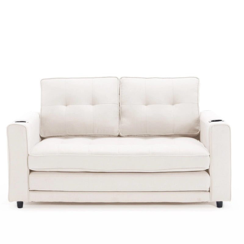 Canapé-lit futon rembourré 3-en-1 convertible