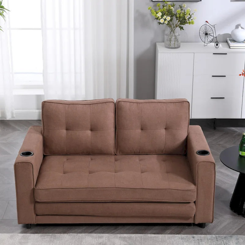 Canapé-lit futon rembourré 3-en-1 convertible