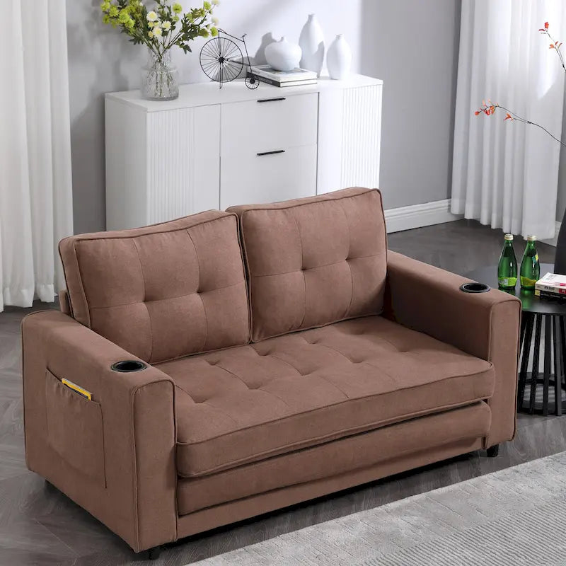 Canapé-lit futon rembourré 3-en-1 convertible