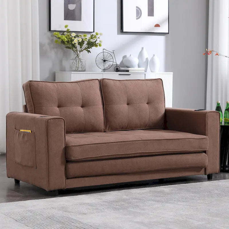 Canapé-lit futon rembourré 3-en-1 convertible
