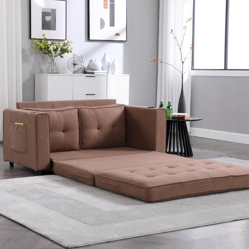 Canapé-lit futon rembourré 3-en-1 convertible