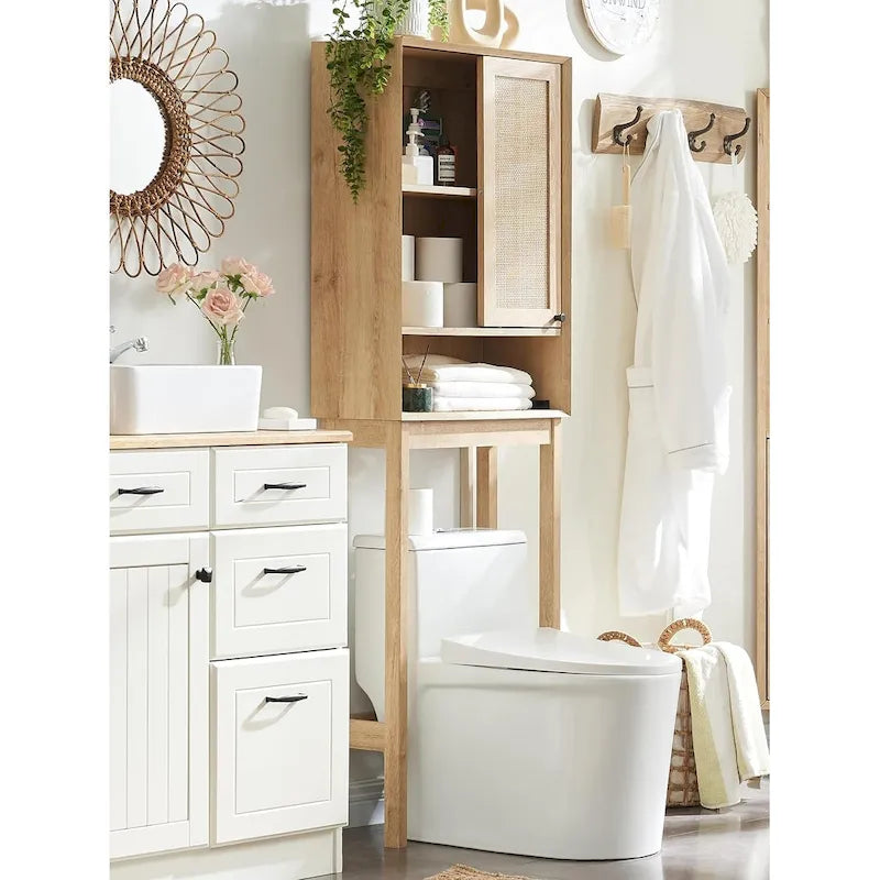 Meuble de rangement pour WC en rotin naturel, meuble de rangement moderne