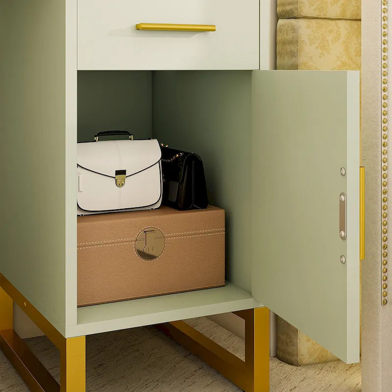 Coiffeuse réversible avec station de recharge, 4 tiroirs en bois et 1 meuble de rangement - N/A