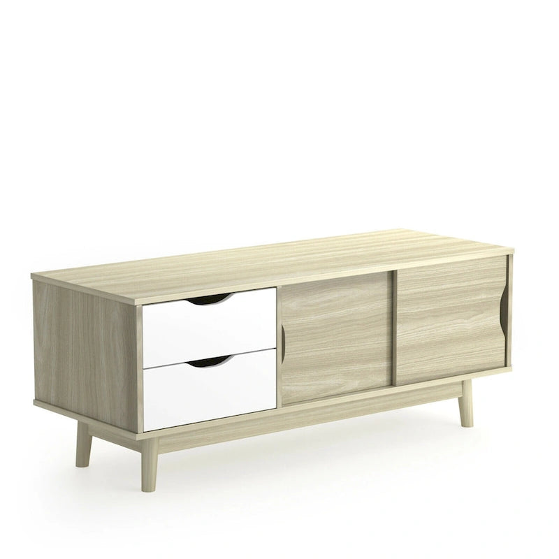 Meuble TV Gymax pour téléviseur jusqu'à 60 pouces, Table Console Multimédia avec Rangement - Voir détails
