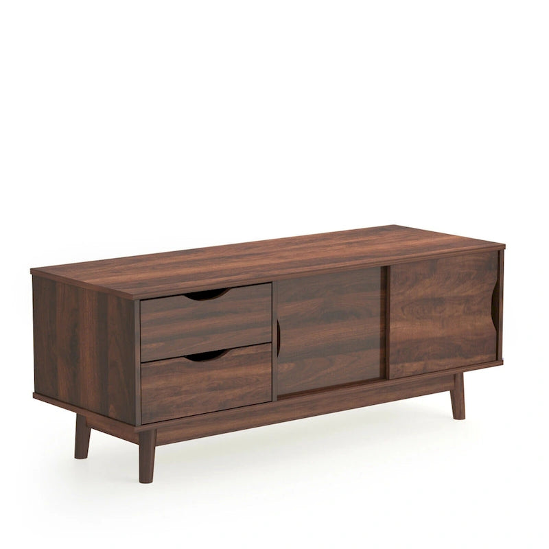 Meuble TV Gymax pour téléviseur jusqu'à 60 pouces, Table Console Multimédia avec Rangement - Voir détails