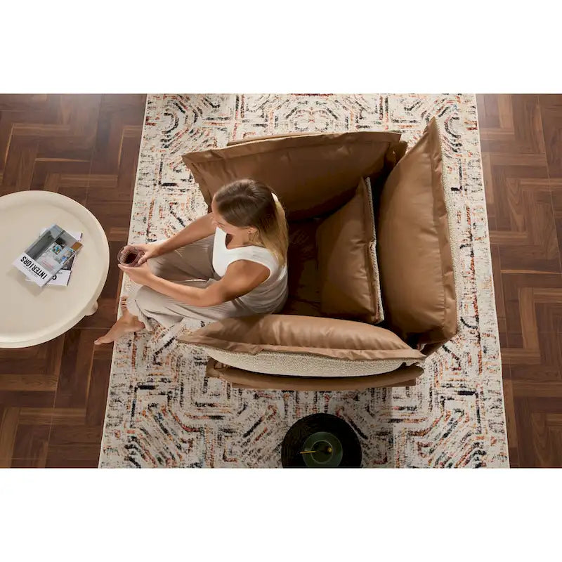 Fauteuil d'appoint surdimensionné en chenille de style moderne, chaise longue individuelle pour salon, chambre à coucher