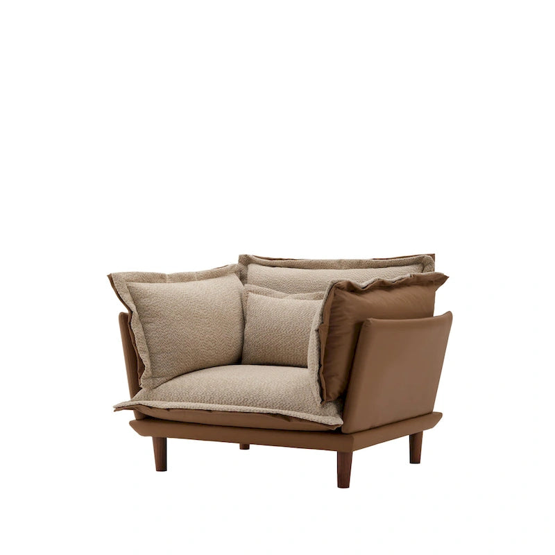 Fauteuil d'appoint surdimensionné en chenille de style moderne, chaise longue individuelle pour salon, chambre à coucher