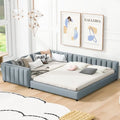 Lit plateforme rembourré double Queen Size et Twin XL, lit mère et enfant en cuir PU, lit de sol pour chambre à coucher