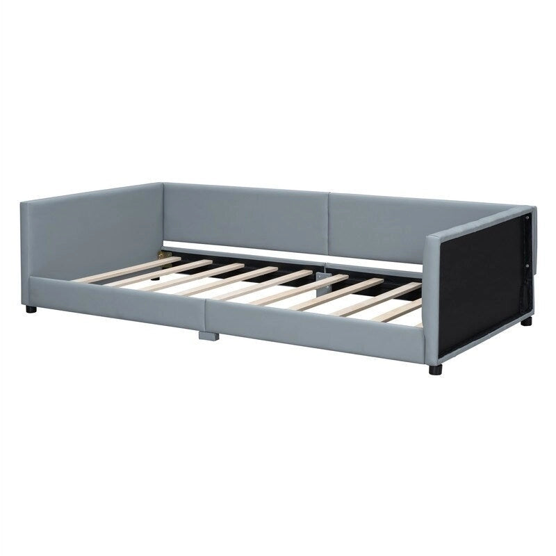 Lit plateforme rembourré double Queen Size et Twin XL, lit mère et enfant en cuir PU, lit de sol pour chambre à coucher