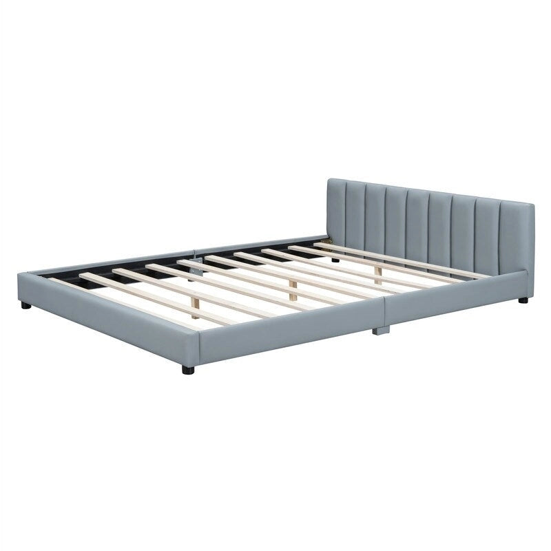 Lit plateforme rembourré double Queen Size et Twin XL, lit mère et enfant en cuir PU, lit de sol pour chambre à coucher
