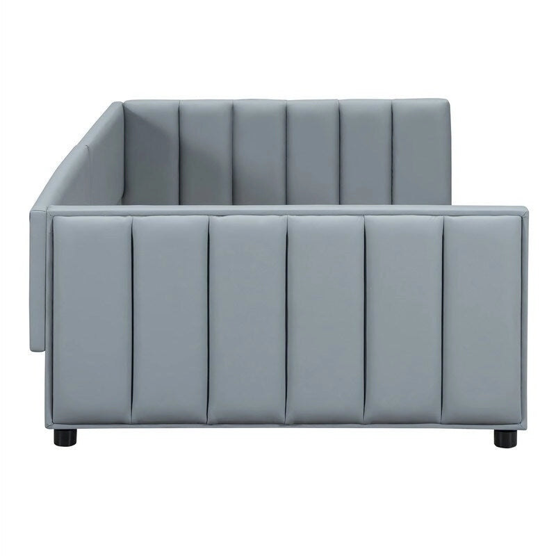 Lit plateforme rembourré double Queen Size et Twin XL, lit mère et enfant en cuir PU, lit de sol pour chambre à coucher