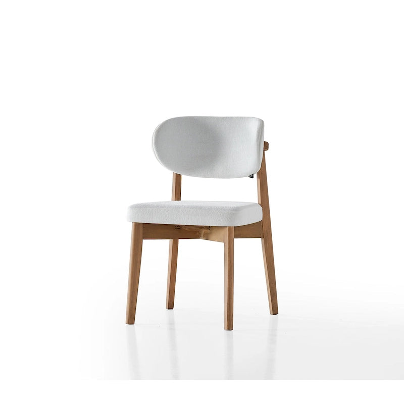 Ensemble table à manger ovale 7 pièces Bari et 6 chaises de salle à manger avec pieds en bois