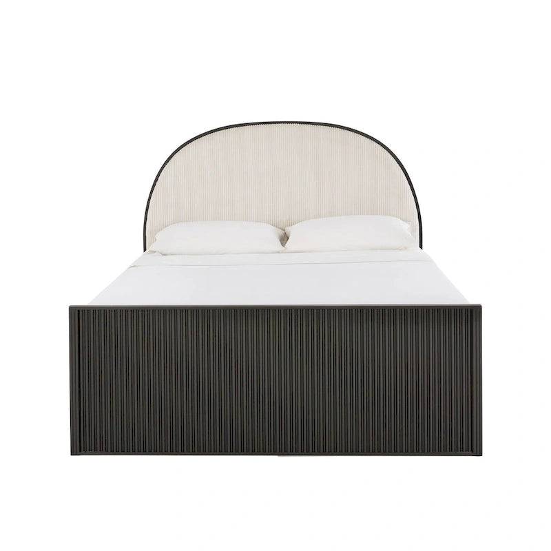 Lit Queen Choteau Noir, Tissu Gris de iNSPIRE Q Modern