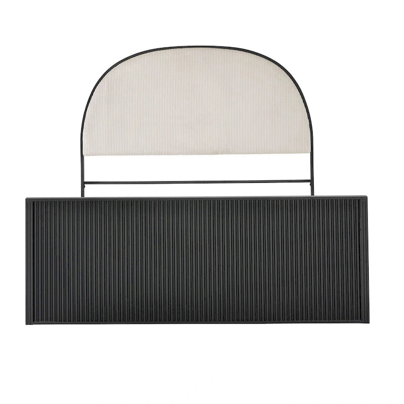 Lit Queen Choteau Noir, Tissu Gris de iNSPIRE Q Modern