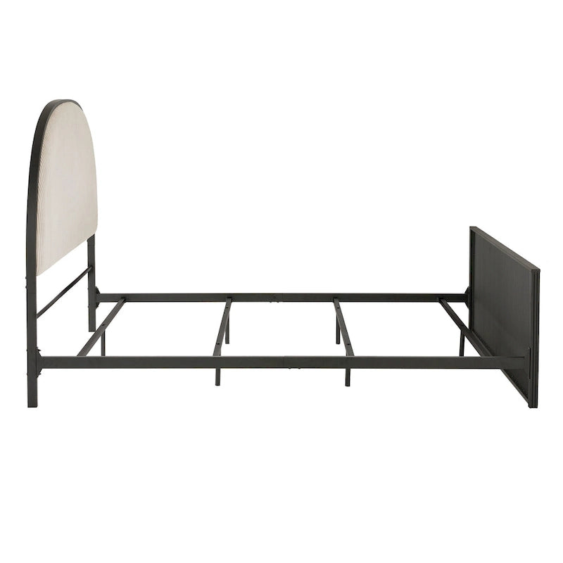 Lit Queen Choteau Noir, Tissu Gris de iNSPIRE Q Modern