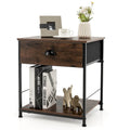 Gymax Table de Chevet 2 Étages Table d'Appoint Canapé-Lit Table Basse pour Chambre