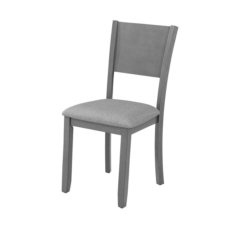 Ensemble table et chaises de salle à manger 5 pièces, table à manger rectangulaire en bois avec 4 chaises rembourrées à dossier haut et 1 banc