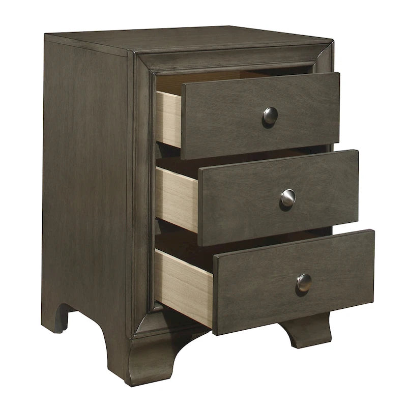 Table de chevet en bois de transition, rangement de chevet avec ports USB, table d'appoint de salon avec tiroirs, table de canapé