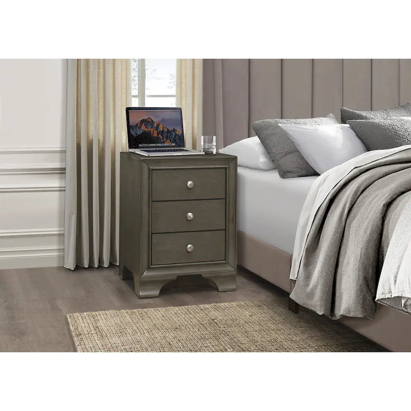 Table de chevet en bois de transition, rangement de chevet avec ports USB, table d'appoint de salon avec tiroirs, table de canapé