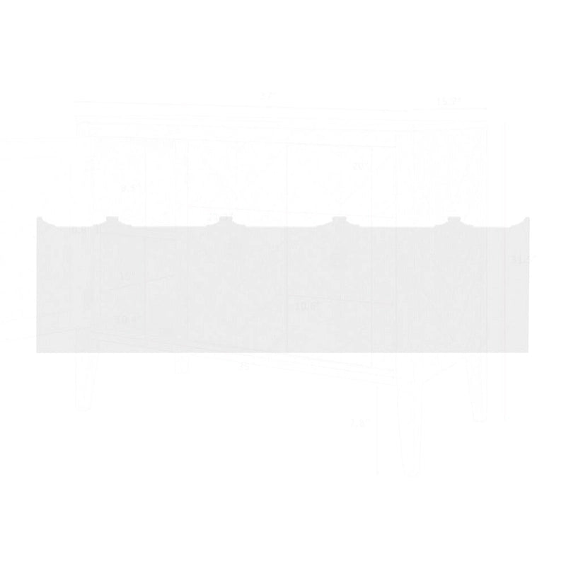 Bahut 4 portes raffiné avec motifs complexes