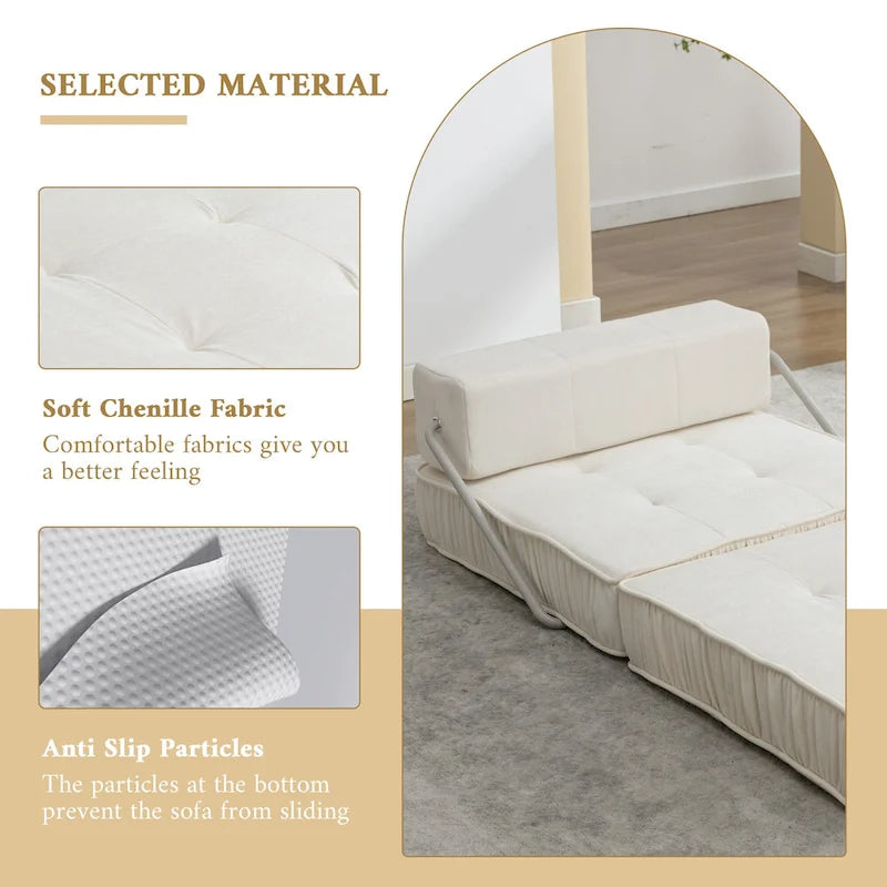 Canapé-lit convertible, fauteuil-lit moderne en chenille