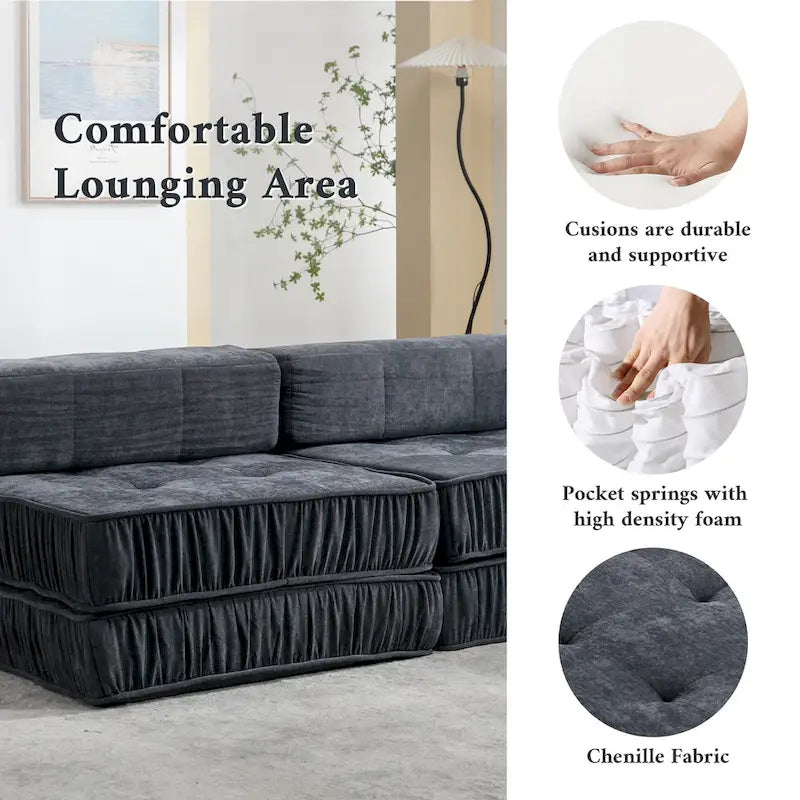 Canapé-lit convertible, fauteuil-lit moderne en chenille