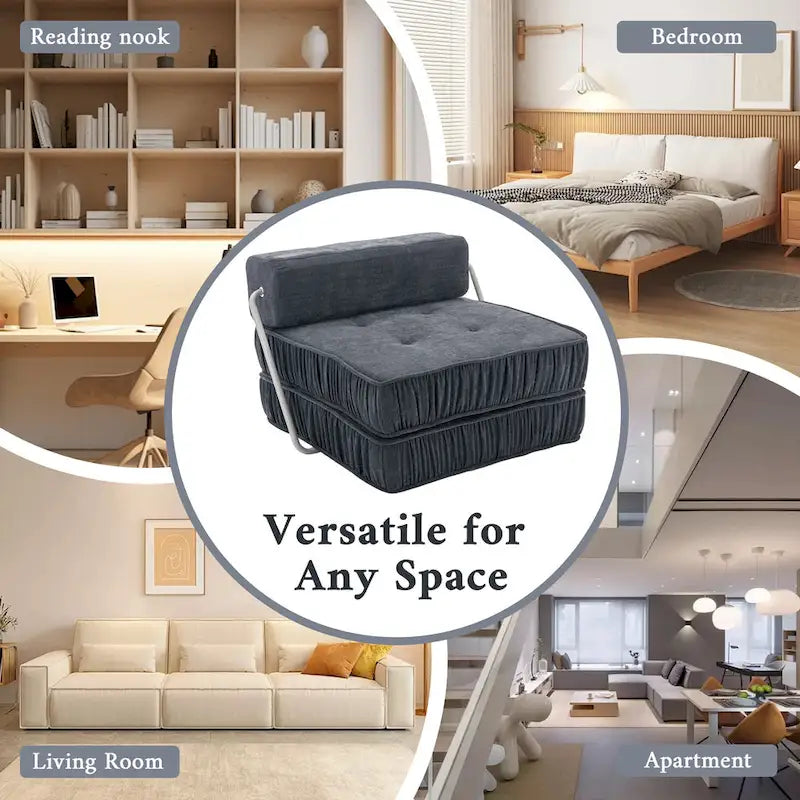 Canapé-lit convertible, fauteuil-lit moderne en chenille