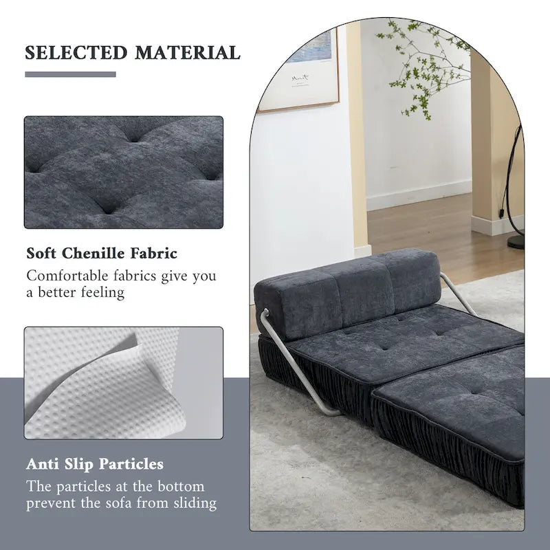 Canapé-lit convertible, fauteuil-lit moderne en chenille