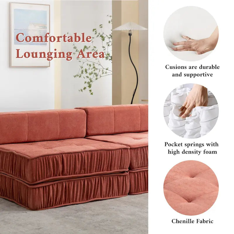 Canapé-lit convertible, fauteuil-lit moderne en chenille