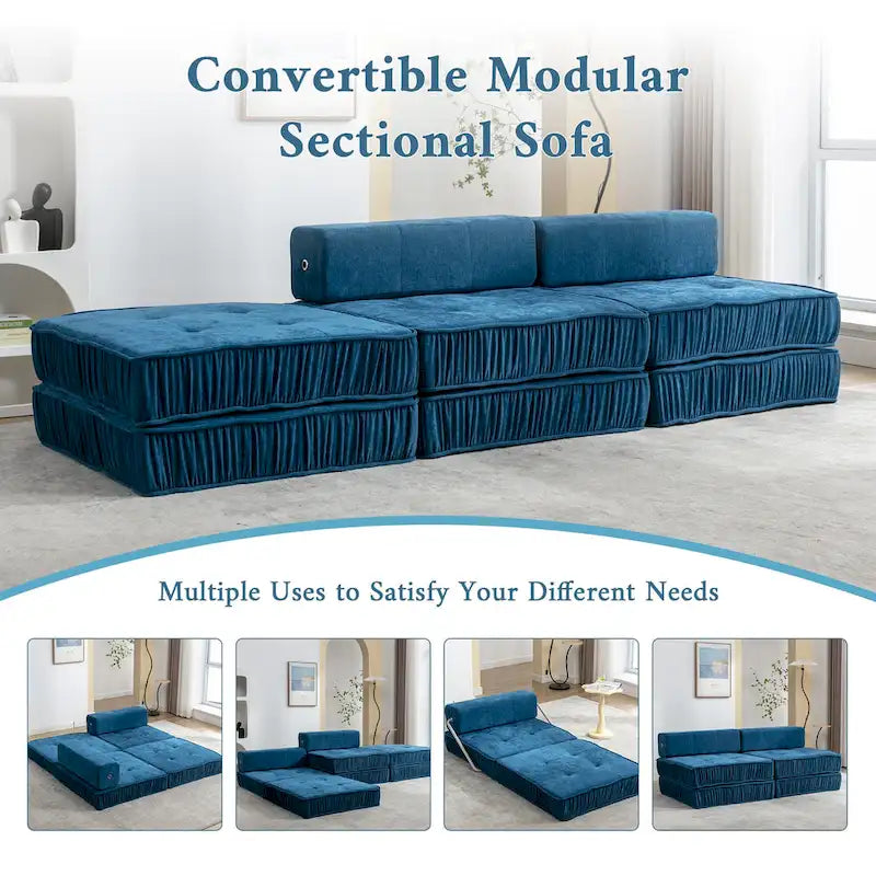 Canapé-lit convertible, fauteuil-lit moderne en chenille