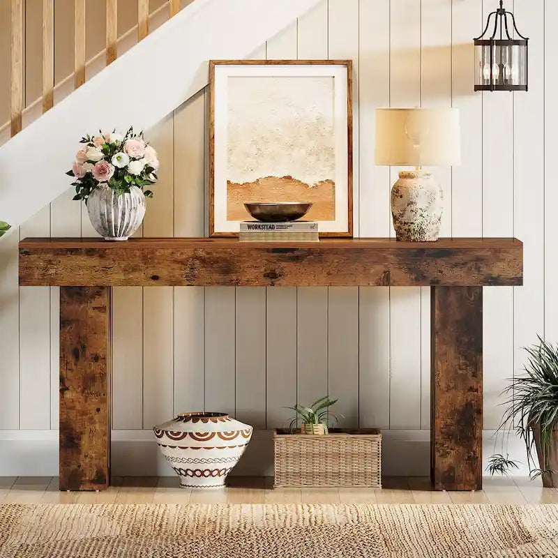 Console rustique de 160 cm de long pour canapé