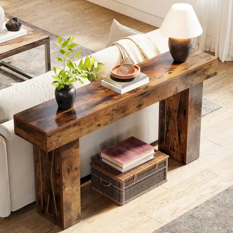 Console rustique de 160 cm de long pour canapé