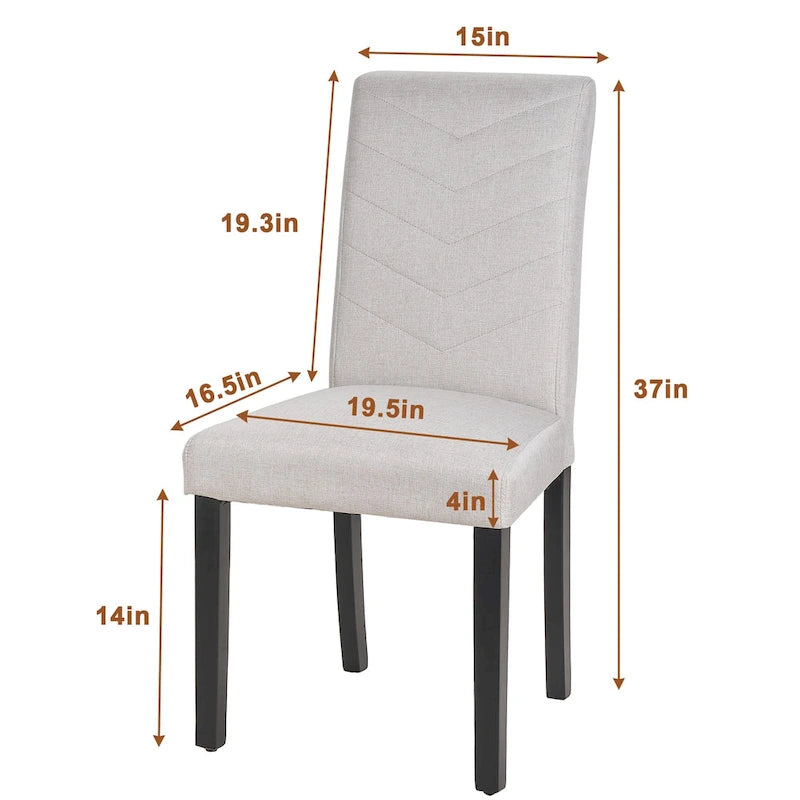 VECELO Lot de 6 chaises de salle à manger rembourrées Parson classiques, chaises de salle à manger modernes 37 Parson