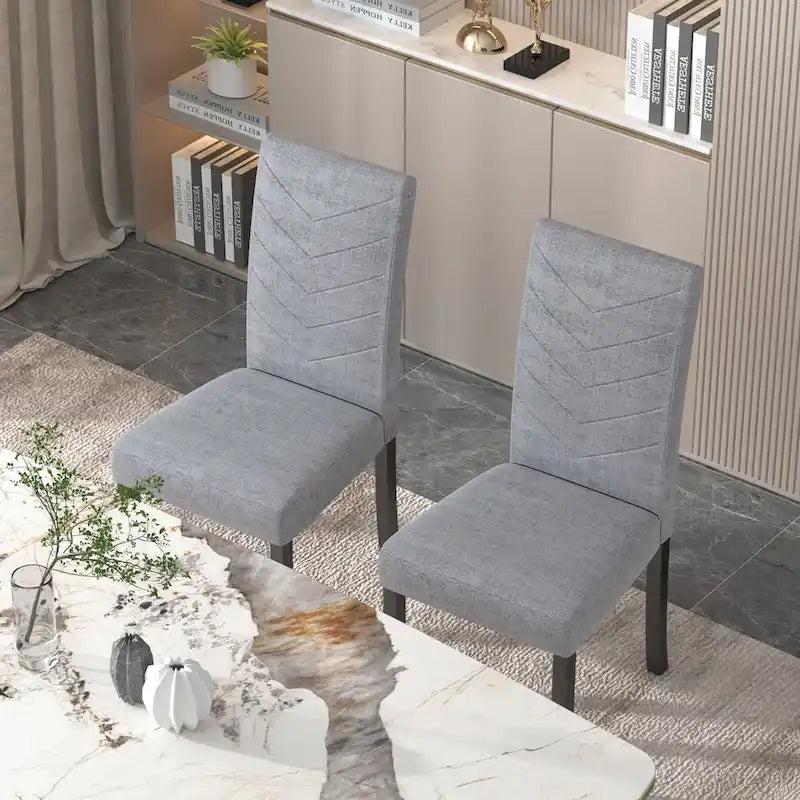 VECELO Lot de 6 chaises de salle à manger rembourrées Parson classiques, chaises de salle à manger modernes 37 Parson