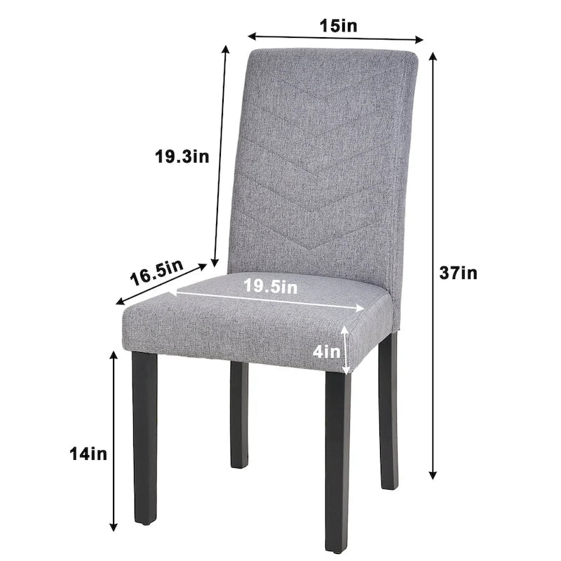 VECELO Lot de 6 chaises de salle à manger rembourrées Parson classiques, chaises de salle à manger modernes 37 Parson
