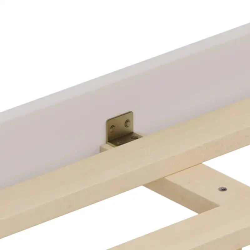 Lit double moderne en bois avec éclairage LED caché, tête de lit incurvée rembourrée, aucun sommier tapissier requis, gris crème