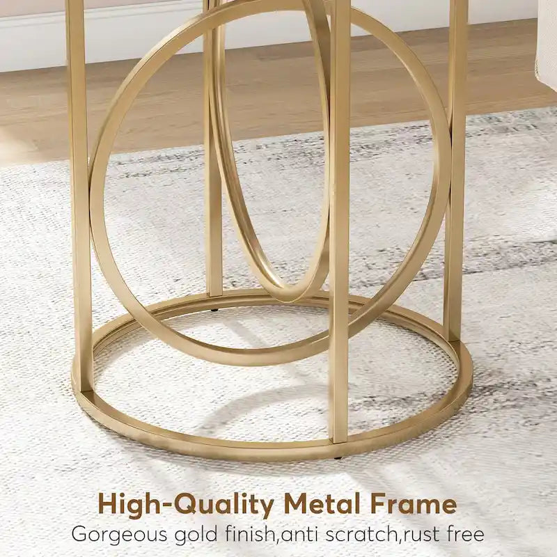 Table d'appoint ronde moderne pour salon, table de chevet haute et étroite pour chambre à coucher