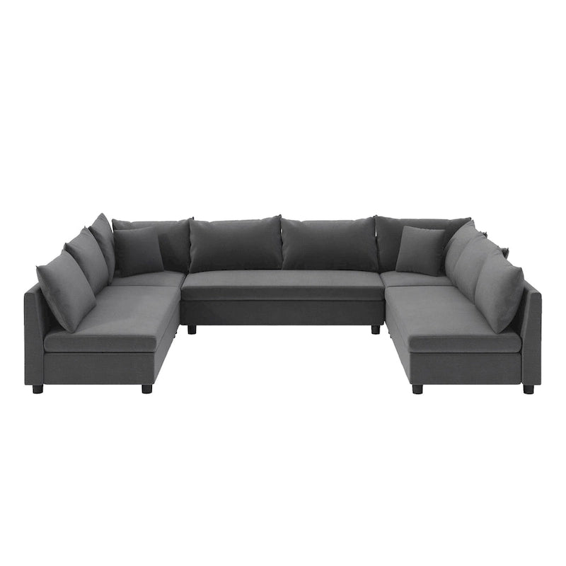 Canapé modulaire sectionnel en forme de U en chenille 116, 8 places