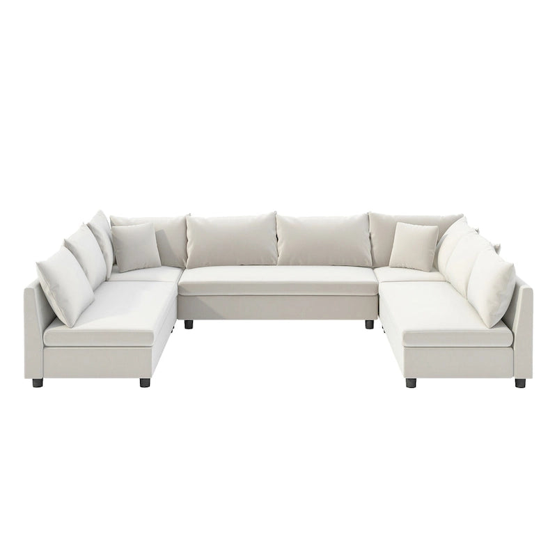 Canapé modulaire sectionnel en forme de U en chenille 116, 8 places