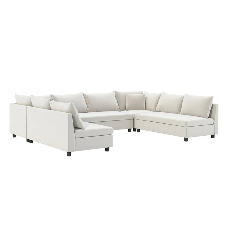 Canapé modulaire sectionnel en forme de U en chenille 116, 8 places