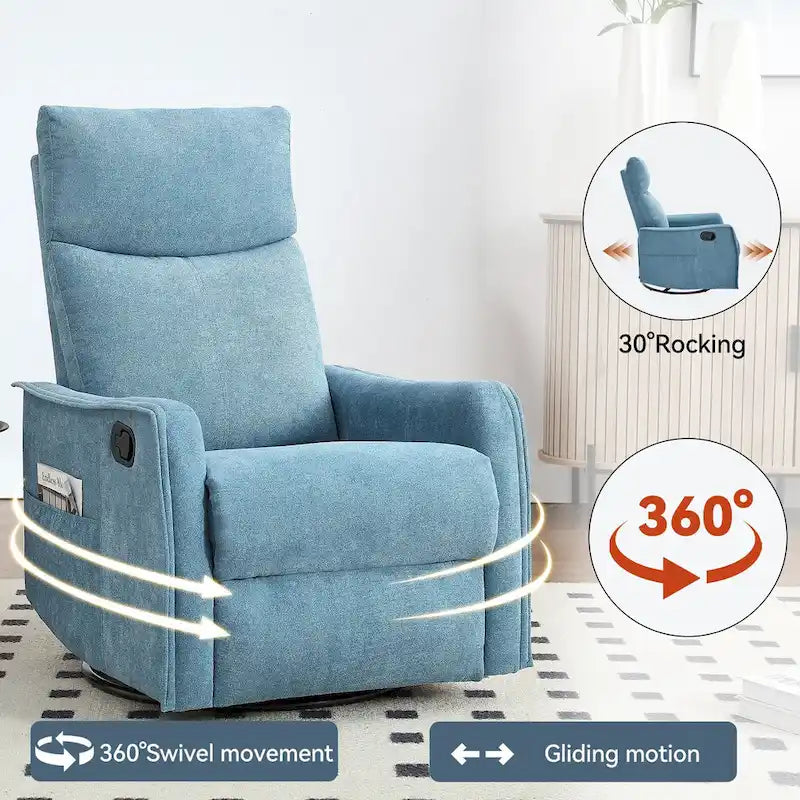 Fauteuil inclinable, pivotant à 360° avec massage et chauffage lombaire