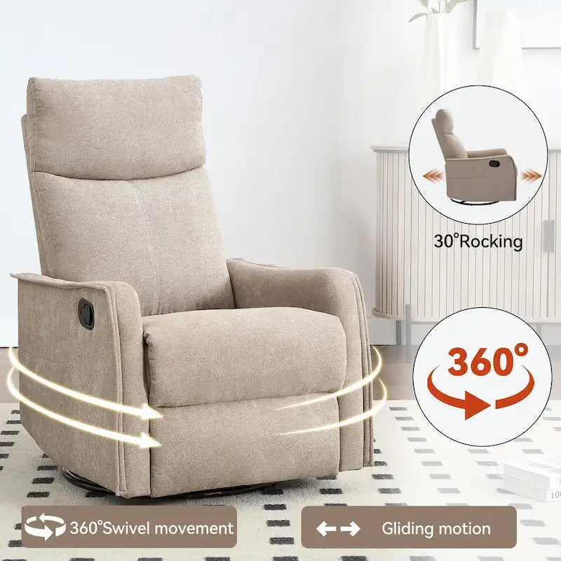 Fauteuil inclinable, pivotant à 360° avec massage et chauffage lombaire