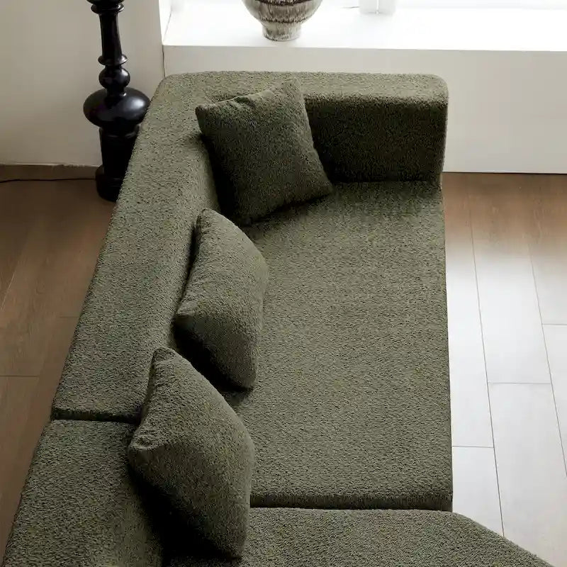 Canapé modulaire en polyester 127.5 effet nuage avec assise profonde, sans assemblage requis et design minimaliste moderne