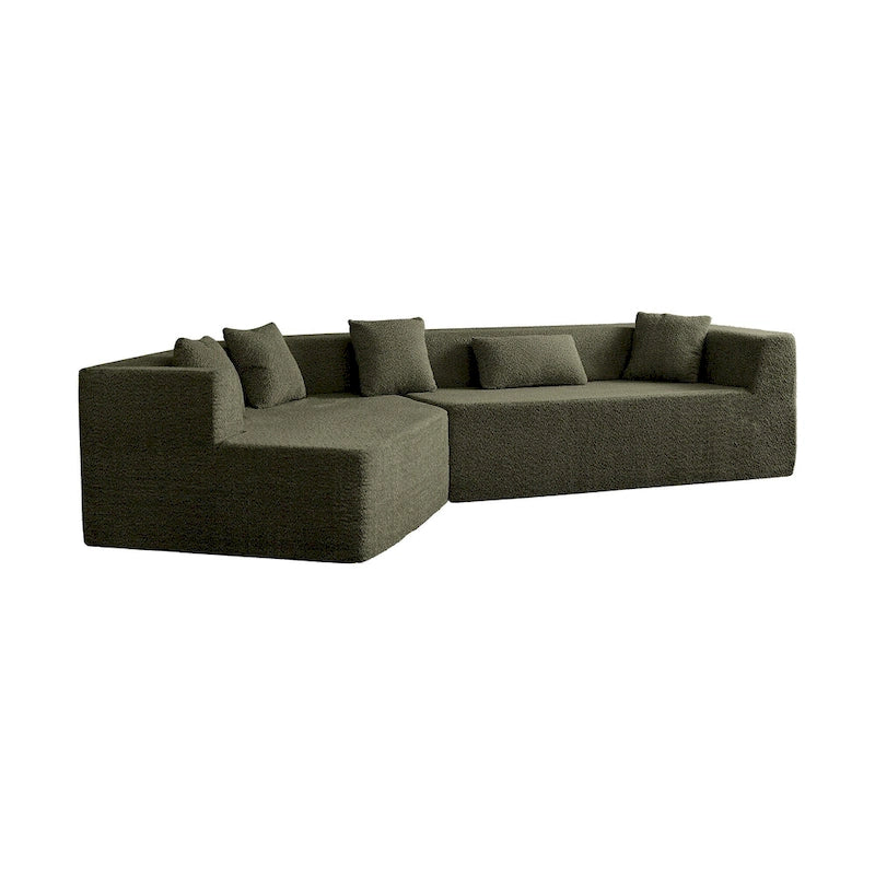 Canapé modulaire en polyester 127.5 effet nuage avec assise profonde, sans assemblage requis et design minimaliste moderne