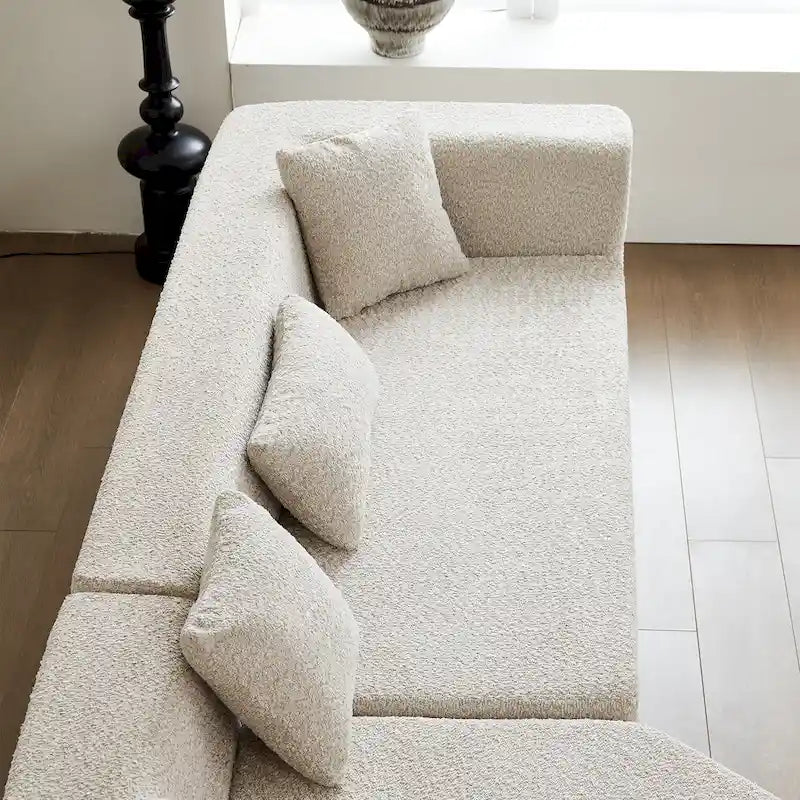 Canapé modulaire en polyester 127.5 effet nuage avec assise profonde, sans assemblage requis et design minimaliste moderne