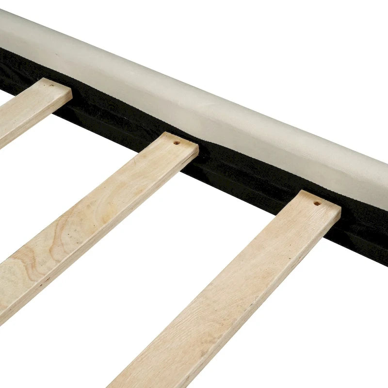Cadre de lit plateforme capitonné en velours avec éclairage LED et tête de lit capitonnée