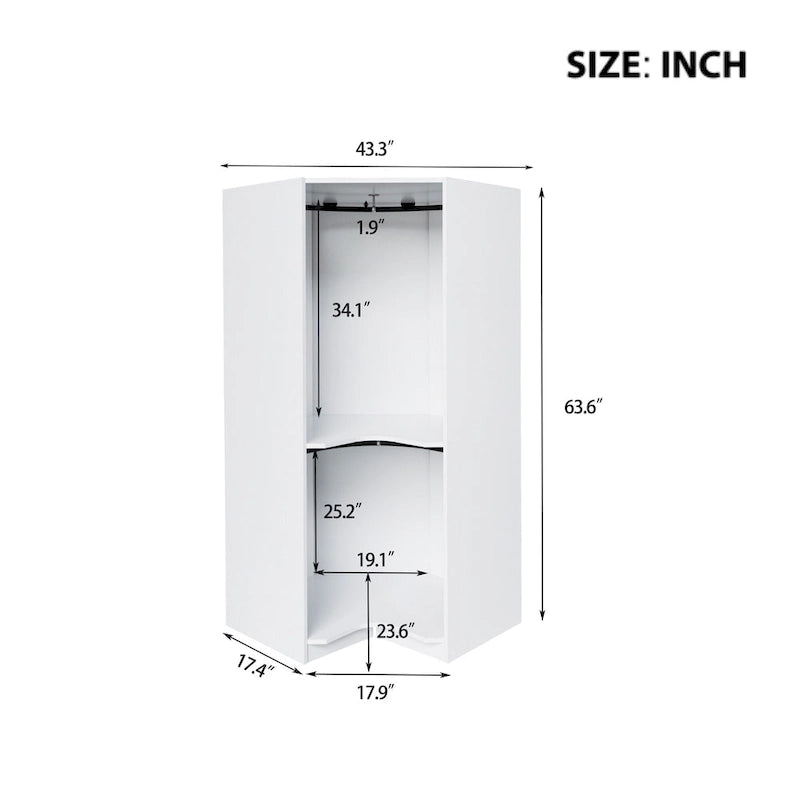 Armoire d'angle Polygon à 2 portes